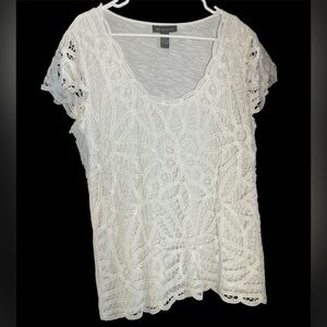 INC International Concepts XL Brattenburg Cotton Lace overlay Casual chic Preppy